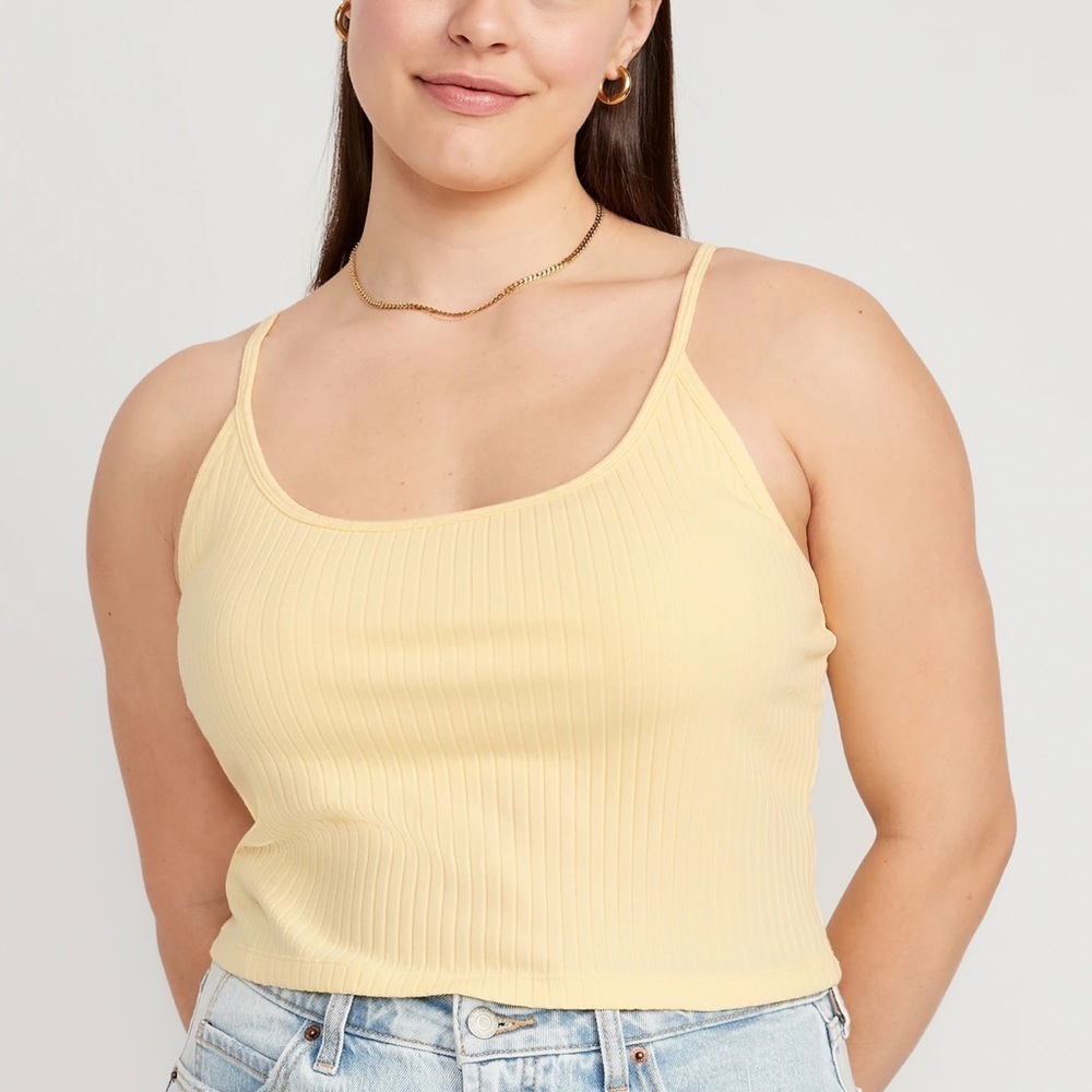 Strappy Rib-Knit Cropped Tank Top for Women - Picture 2 of 12